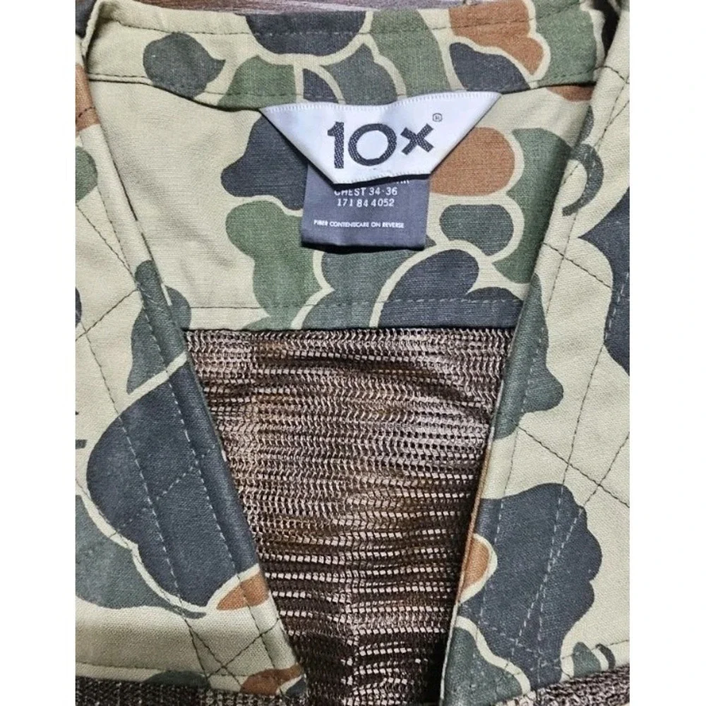 Vintage 10X Mens AMMO Hunting Camouflage Vest Size Small
